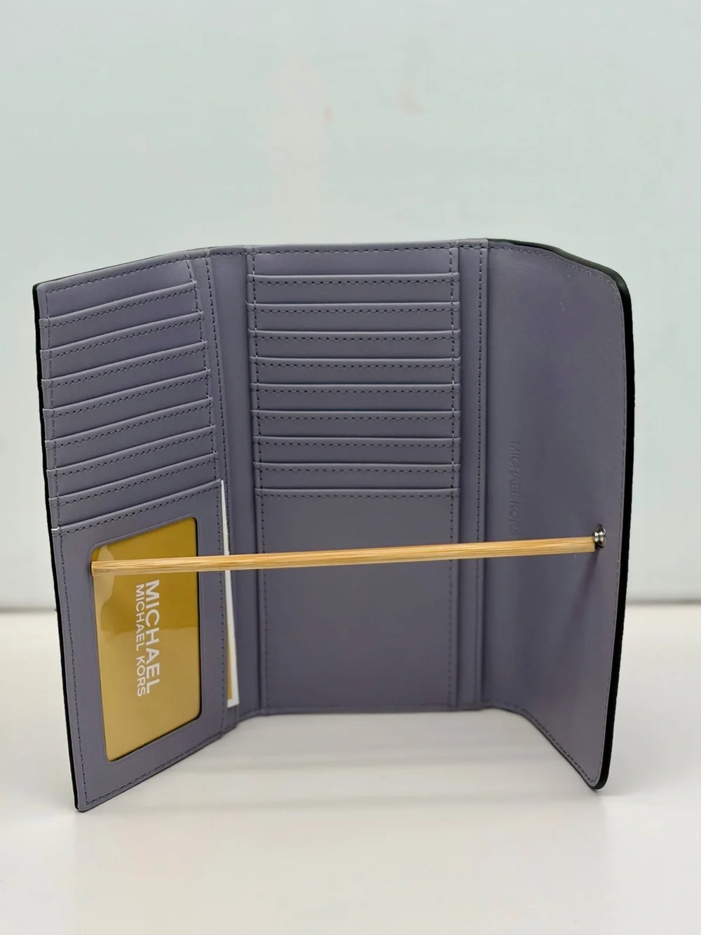 Michael Kors Two-Tone Jet Set Travel Trifold Wallet Lilac Multi